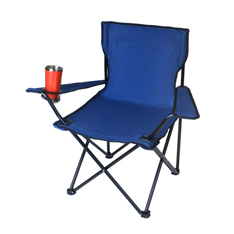 Πτυσσόμενη Καρέκλα Παραλίας - Ψαρέματος Μεταλλική με Ποτηροθήκη Μπλέ 30491